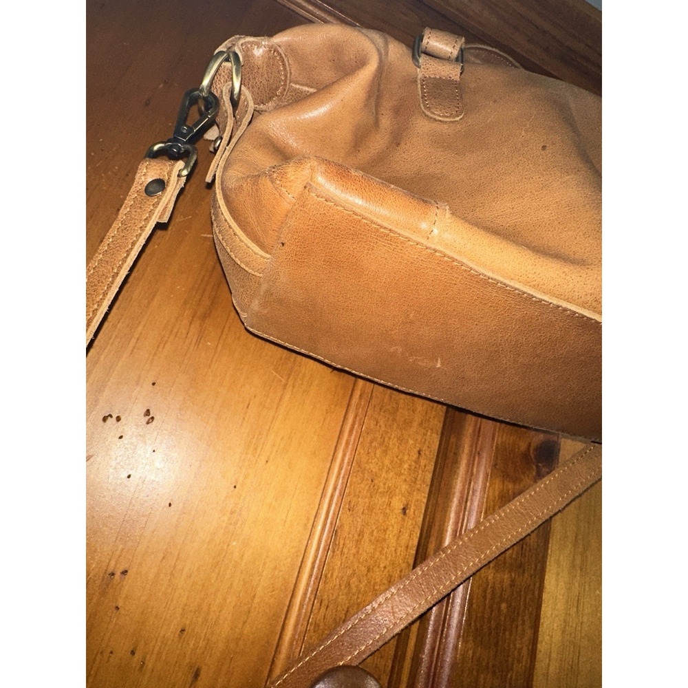 Unbranded Leather Purse Boston Bag Crossbody Shoulder Handbag Top Handle Brown - Picture 7 of 14